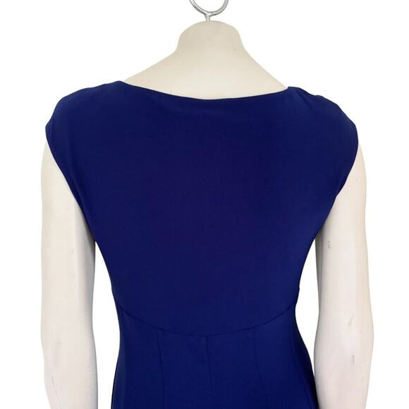 RALPH LAUREN Stretchy A-line Cocktail Dress in Indigo SZ 8 - Picture 5 of 10